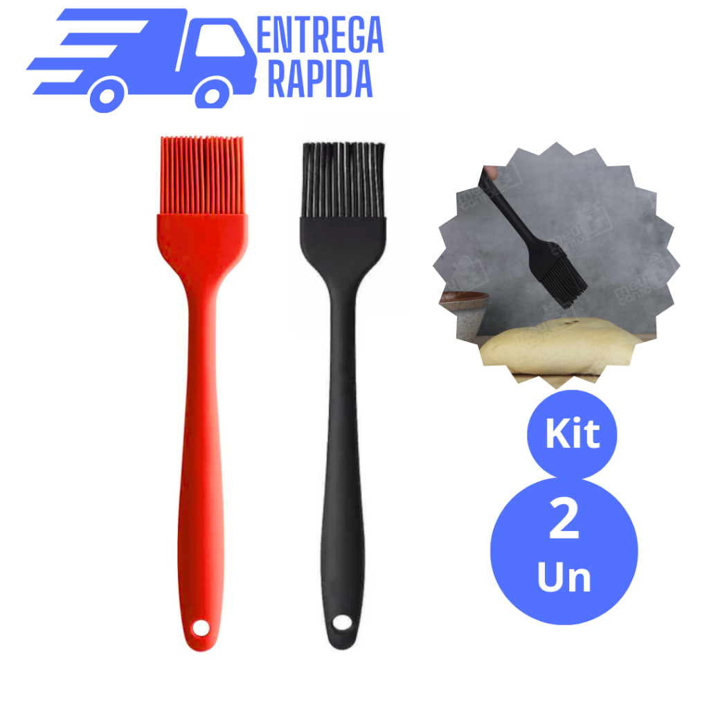 KIT 2 PINCEL DE SILICONE  COZINHA CONFEITARIA
