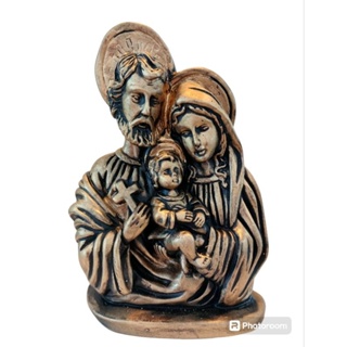 Imagem 20cm - Sagrada Família Detalhes em Dourado de Gesso! em Oferta na Shopee