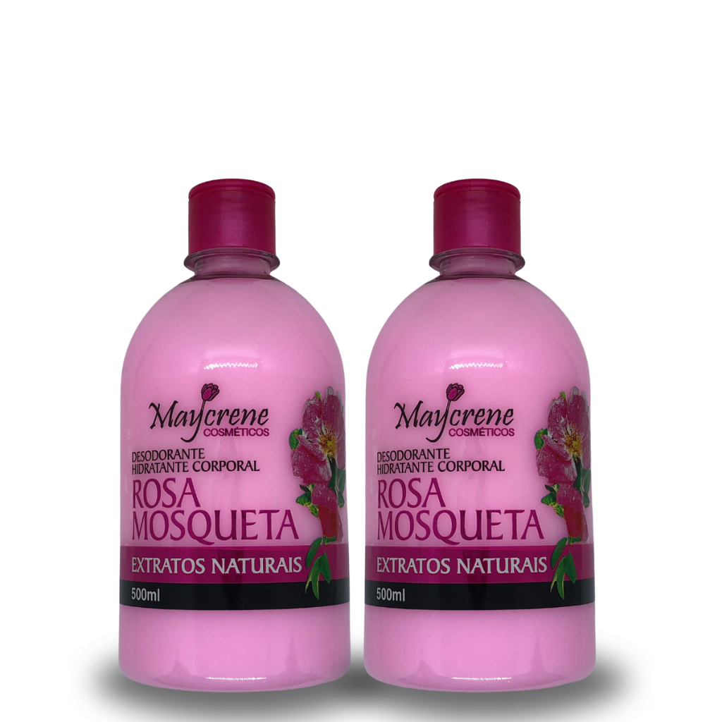Kit 2 Desodorante Rosa Mosqueta Maycrene Hidratante Corporal Cheiroso Loção Dia a Dia