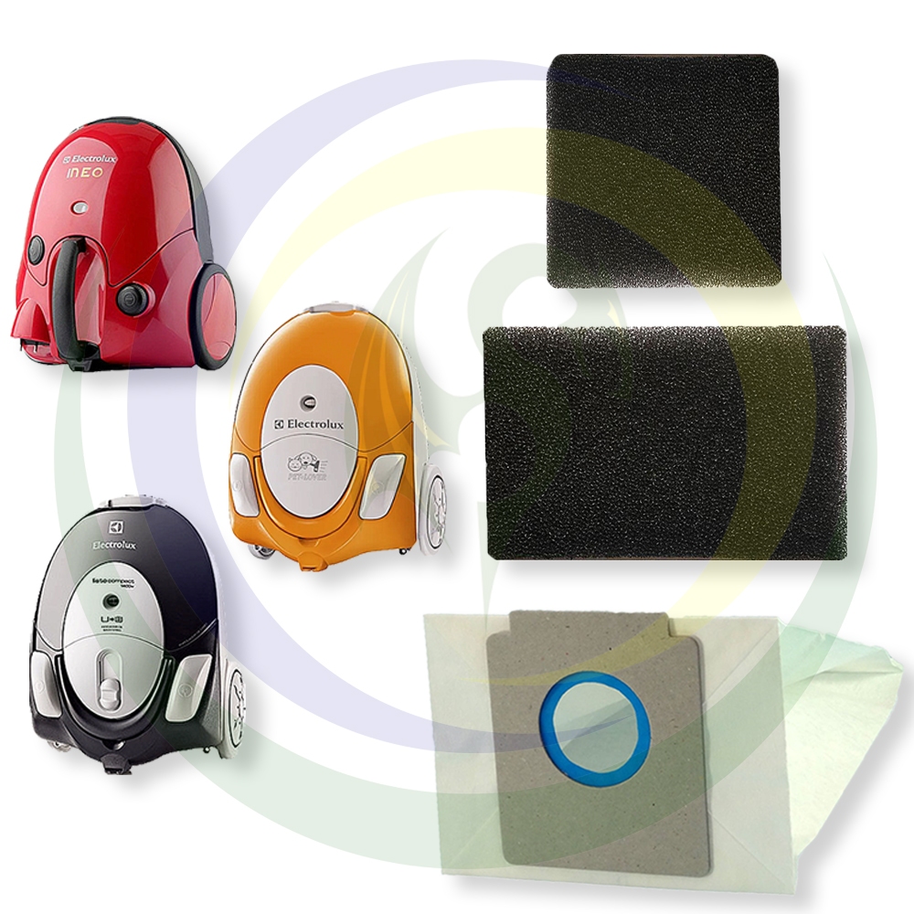 3 Saco Refil Coletor Descartável + Filtro Permanente para Aspirador de Pó Electrolux Listo Neo Pet Lover Filtro Cartucho