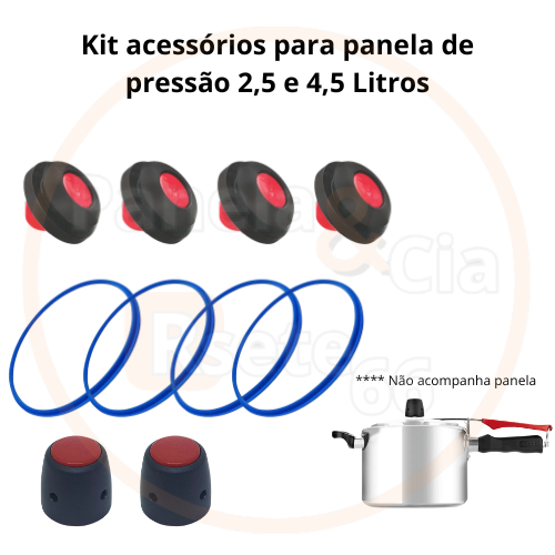 Kit reparo para  panelas de pressão 2 Pesos - 4 Válvulas - 4 Anéis de vedação