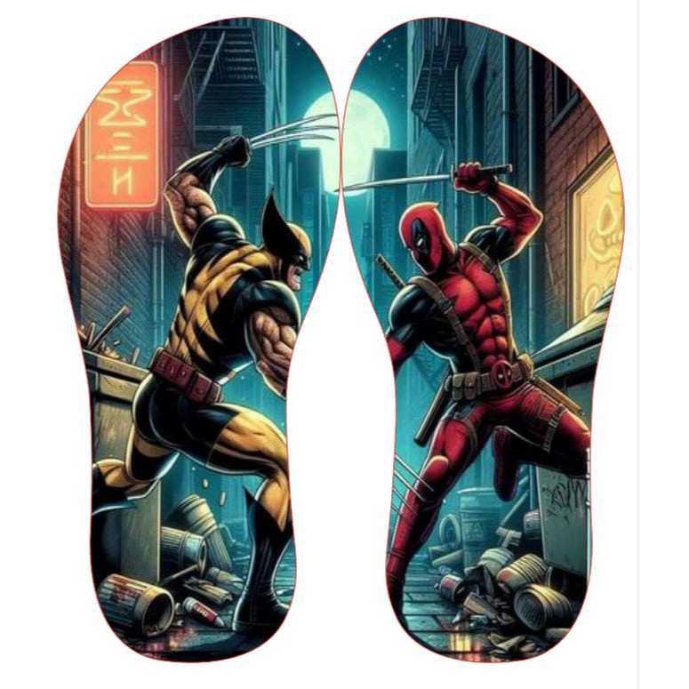 chinelo deadpool e wolverine personalizado