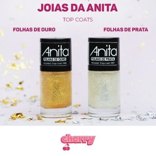 2 Top Coat coleção Joias da Anita brilho gliter