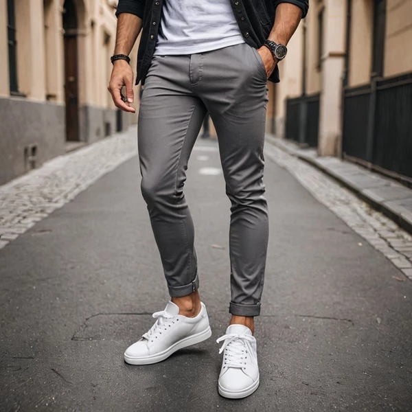 Calça SARJA Masculina Alfaiataria Sport Fino Skinny Social Slim