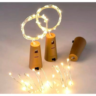 Kit Fio de Fada Rolha de Led para garrafa luz  2 metros + Bateria ESCOLHA ( 1- unidade) (4 unidades) ou (10 unidades) em Oferta na Shopee