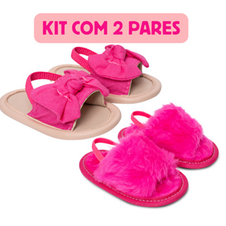 Kit Sandália + Chinelo para Bebê e Infantil Menina em Oferta na Shopee