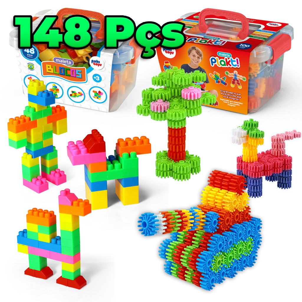 Brinquedo De Montar Estrelas Coloridas Maletinha Com 48 e 100 Peças Coloridas Educativas Criativas Inclusivo em Oferta na Shopee