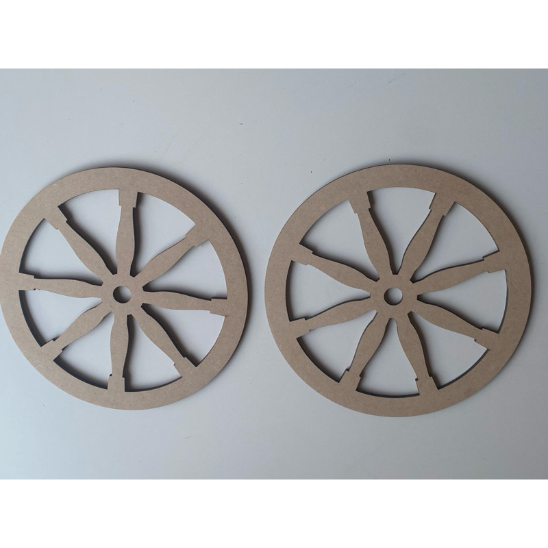 kit 2 Rodas Carroça 60cm MDF 6mm Decoração Festas