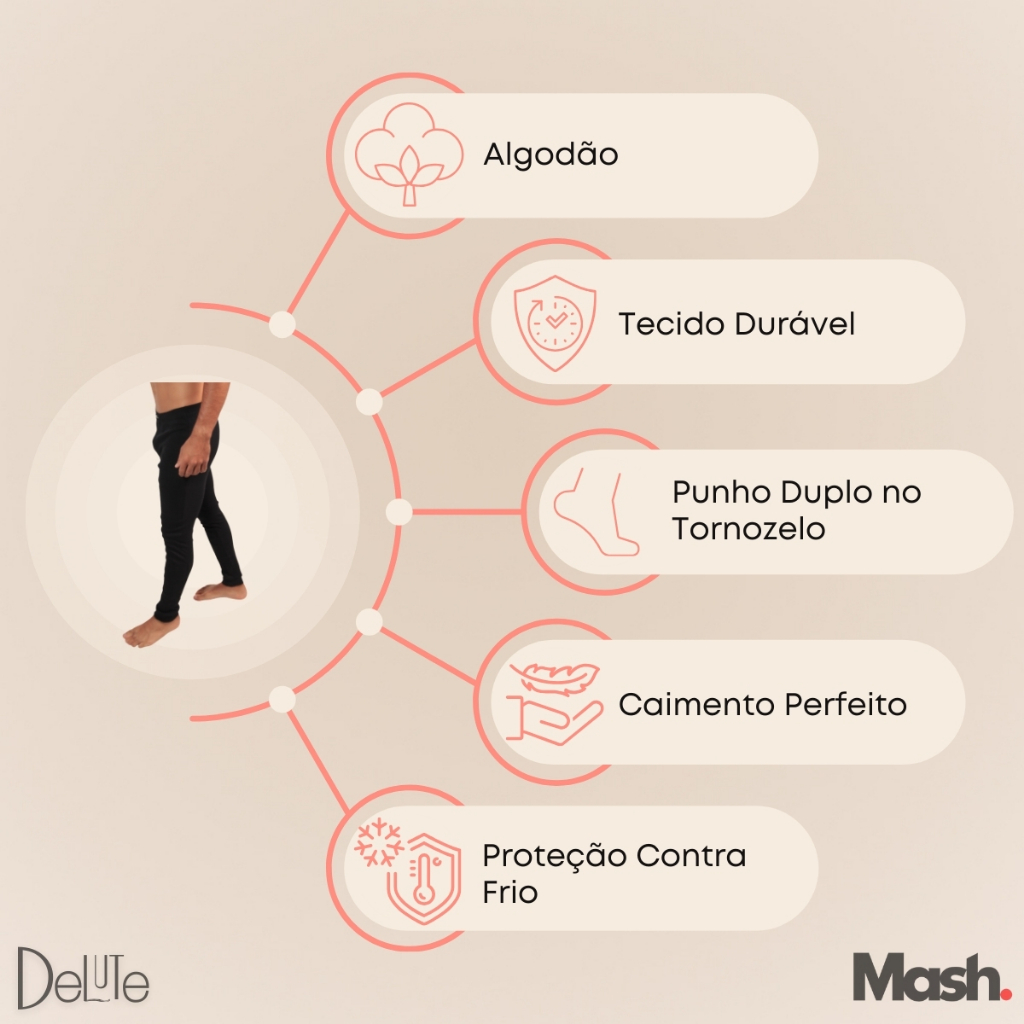 Ceroula Mash Original Modelo Masculina Em Algodao Para o Inverno Mijao Long Jogn Ribana