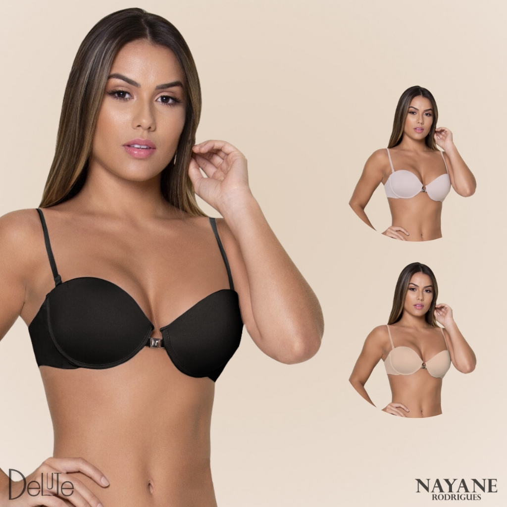Sutia Sutien Com Bojo Tomara Que Caia Com Fecho Frontal e Alcas Ajustaveis e Removiveis em Silicone - Women Clothes