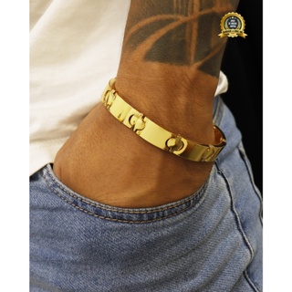 Pulseira Bracelete De Moeda Antiga Banhada A Ouro 18k - 10mm em Oferta na Shopee