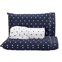 Kit 2 Fronhas 70cm x 50cm Ponto Palito Percal 180 Fios Algodão Coleção Poá