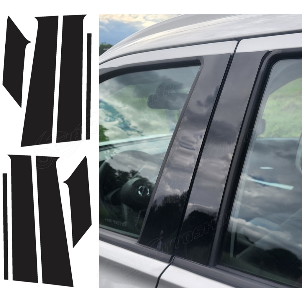 Protetor Black Piano Coluna Vidro Porta Carro Nissan Kicks Ano 2016 em diante