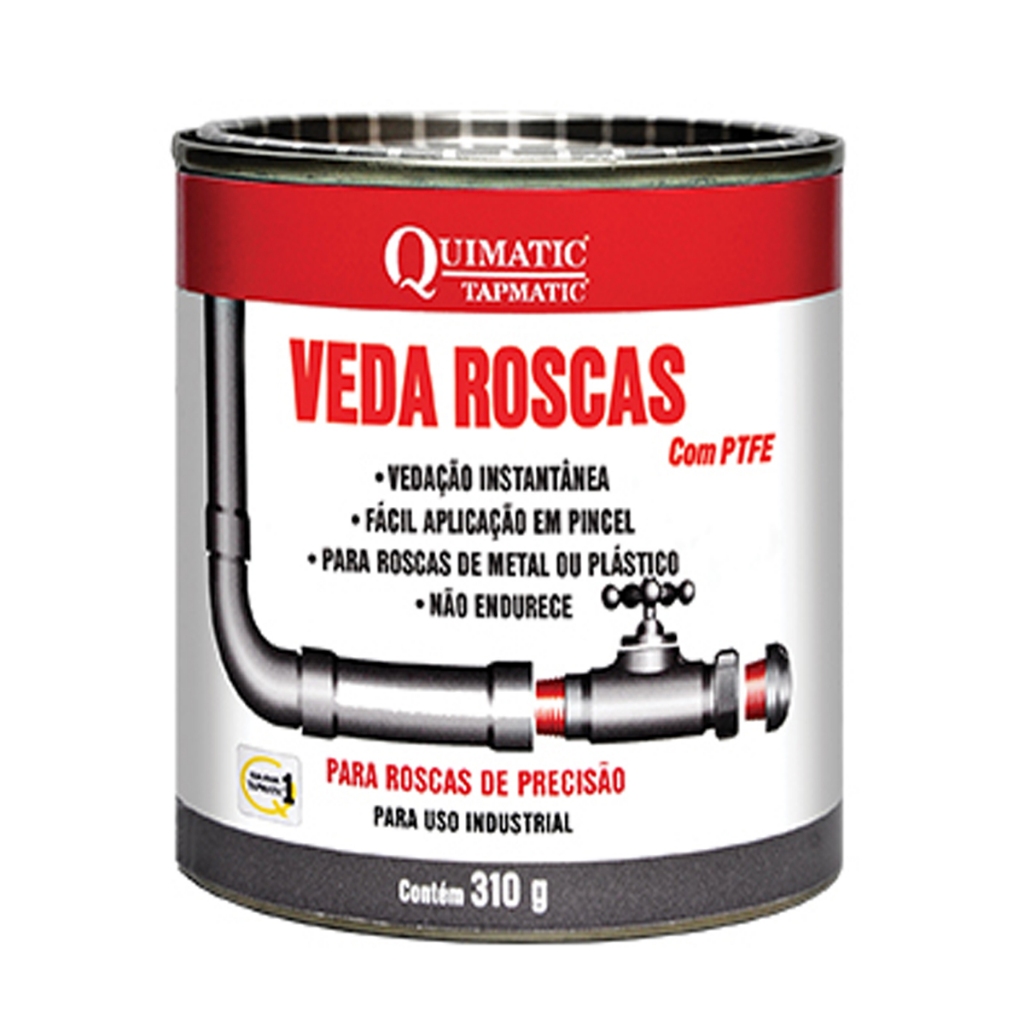 Veda Roscas Quimatic 310g Liquido com PTFE Não Endurece Tapmatic em Oferta na Shopee