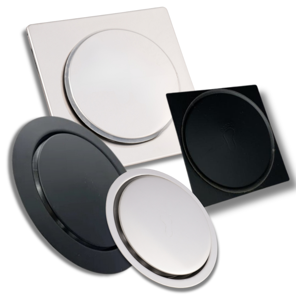 Ralo Inteligente Click 10x10 15x15 Cm Inox Banheiro Lavabo Veda Cheiro