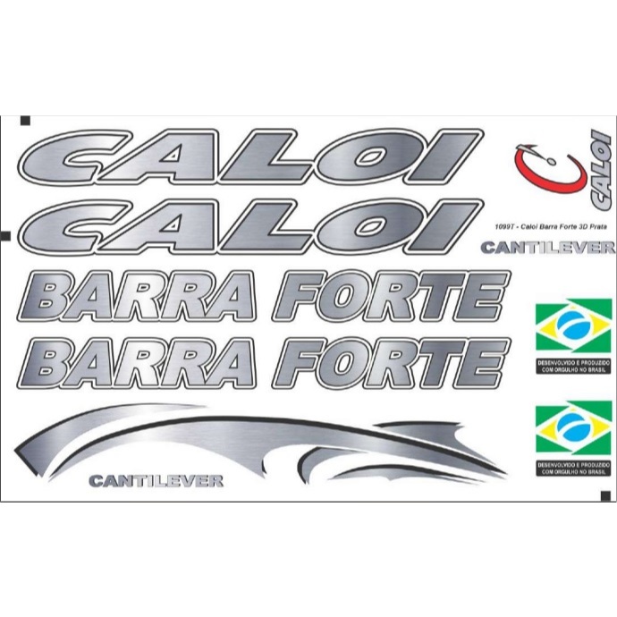 1 Cartela de Adesivos Caloi BARRA FORTE ou CALOI POTI para Bicicleta