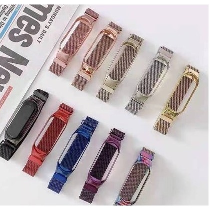 Pulseira Aço Inox Magnética Milanese Para Mi Band 3 E 4