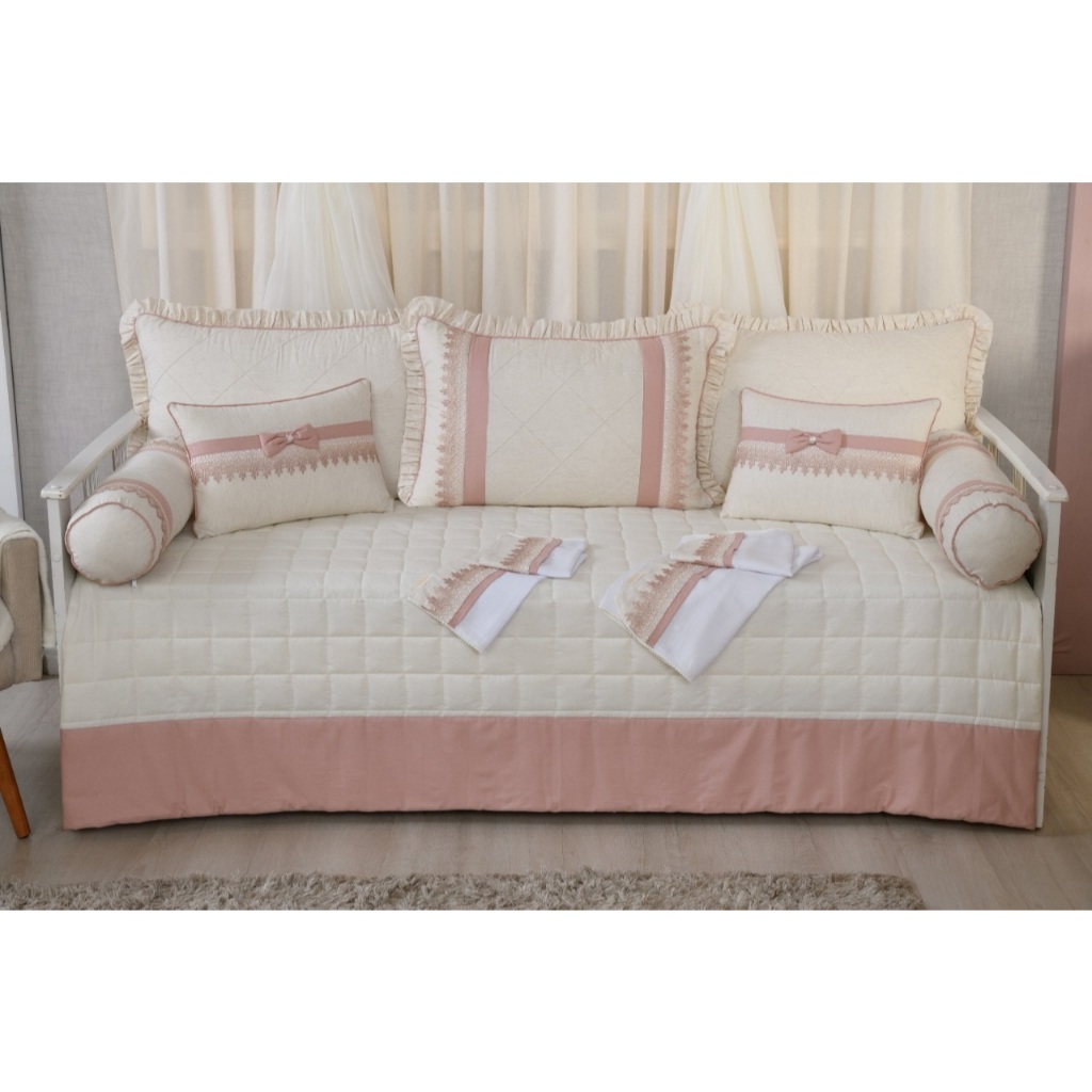 Kit Bicama Menina Mirela Rose 8 Peças 100% Algodão