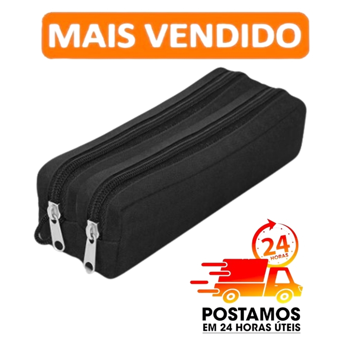 Estojo Escolar Liso Simples 2 Divisórias em Oferta na Shopee