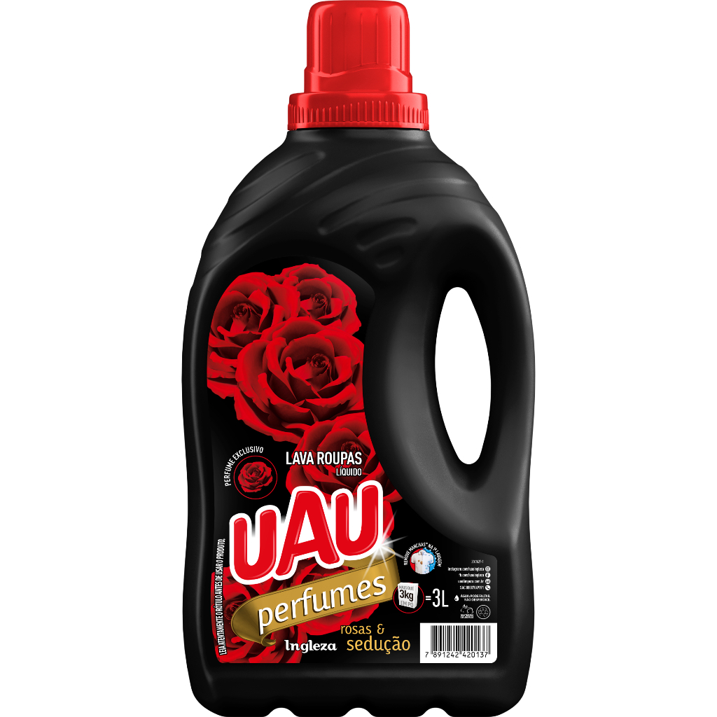 Lava Roupas Líquido UAU Rosas e Sedução 3l
