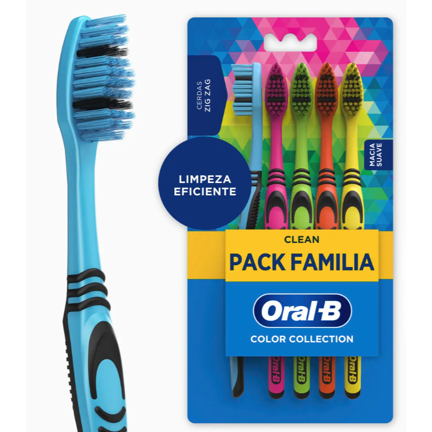 Escova de dentes Oral-B Color Collection PACK FAMILIAR com 5 Unidades