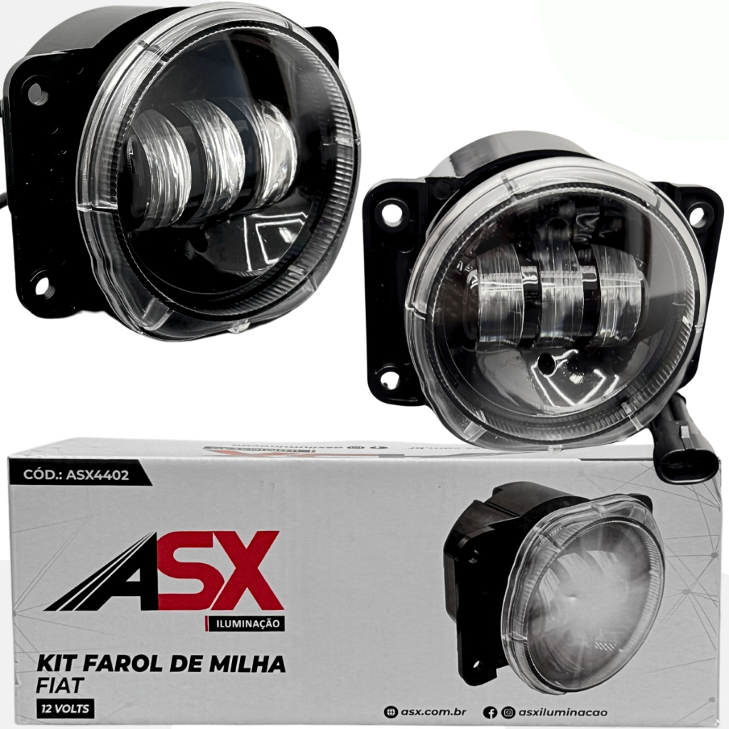 Farol Led Milha Fiat Projer De Foco 6000K 40W 5000 Lumens em Oferta na Shopee