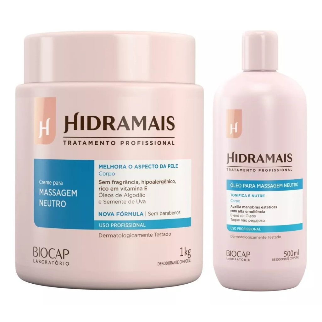 Kit Hidramais Creme Neutro 1kg+ 1 Óleo Neutro 500ml