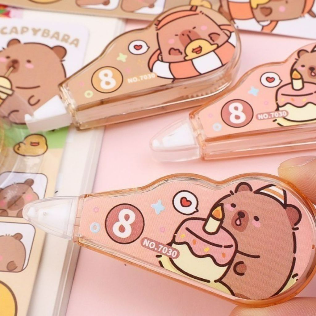 Corretivo Em Fita Capivara Designer Fofo Papelaria Criativa