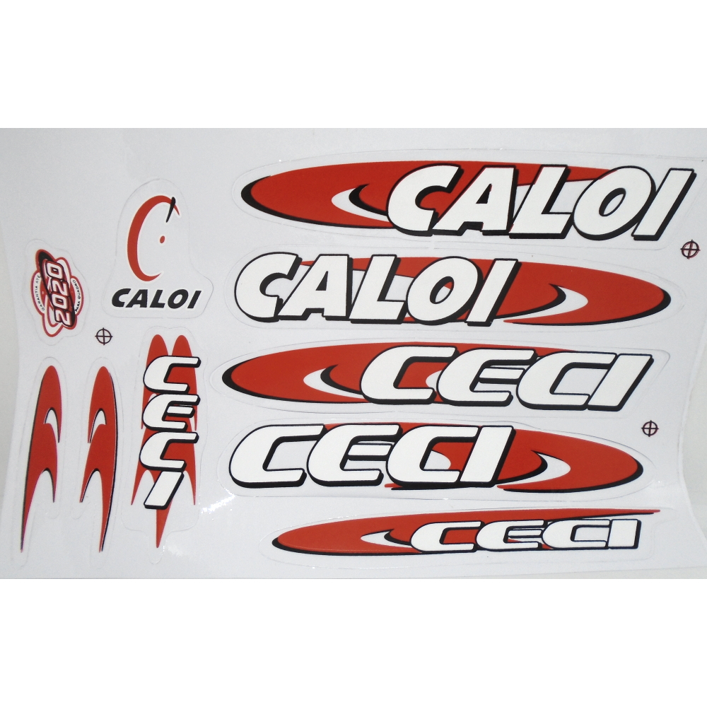 Cartela de Adesivo Bike Caloi Ceci Vermelho.