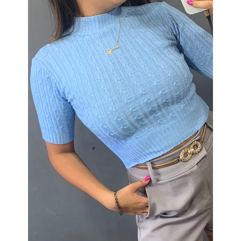 Cropped tricot verão trancinhas