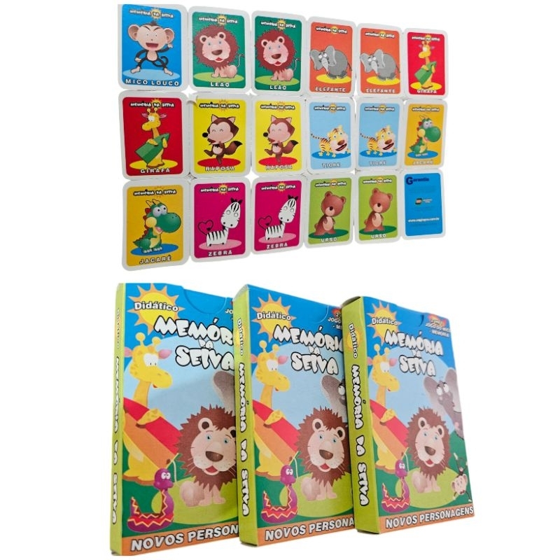 KIT  JOGO  MEMORIA DA SELVA BRINQUEDO INFANTIL FESTAS 9 PARES em Oferta na Shopee