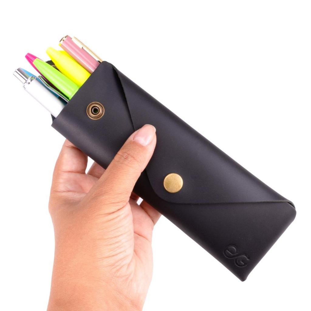 Estojo Escolar Executivo Masculino Couro Legítimo Porta Caneta/lápis em Oferta na Shopee