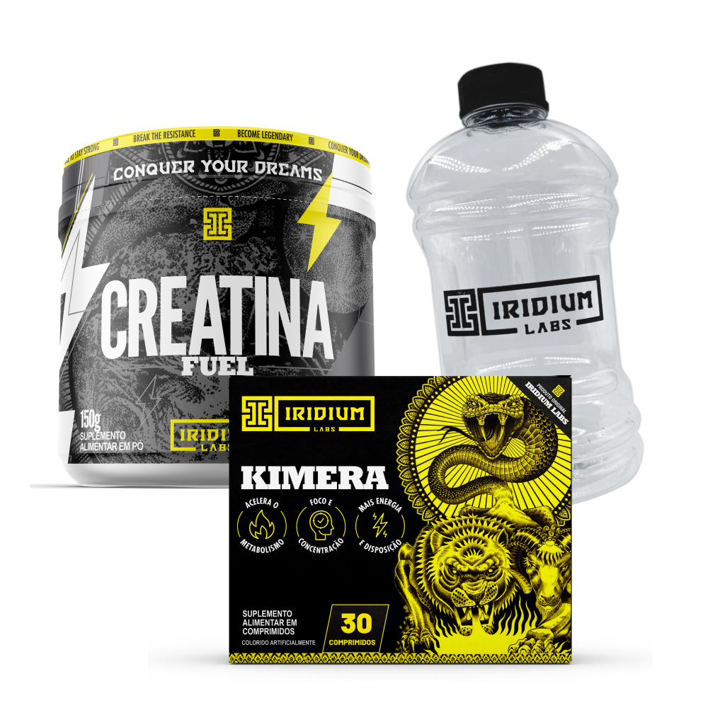 Kimera Thermo 30 caps + Creatina Fuel 150g + Galão 950ml - Health