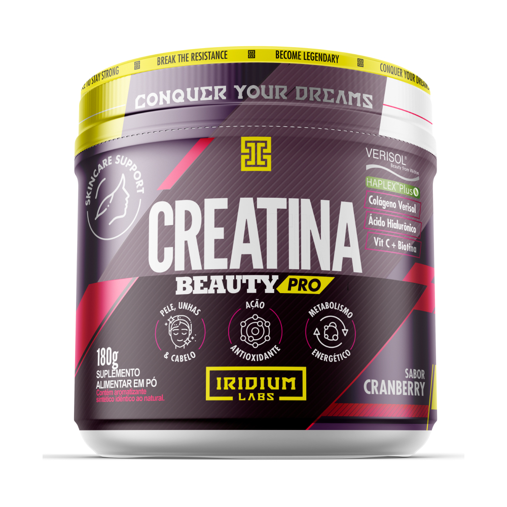 Creatina Beauty Pro 180g - Colágeno Verisol® + Ácido Hialurônico Haplex Plus® - Iridium Labs em Oferta na Shopee