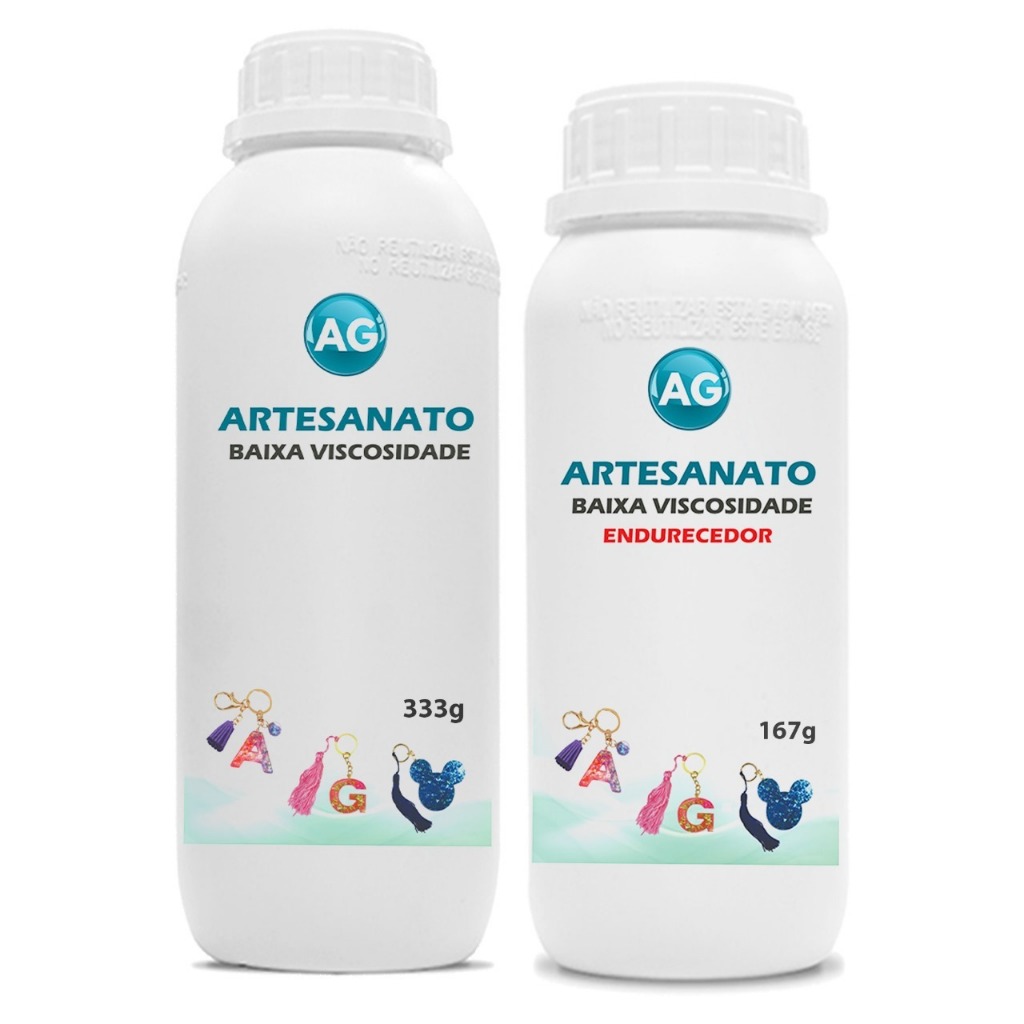 Resina Epoxi Para Artesanato Baixa Viscosidade AG 500g  - Cristal - Transparente em Oferta na Shopee