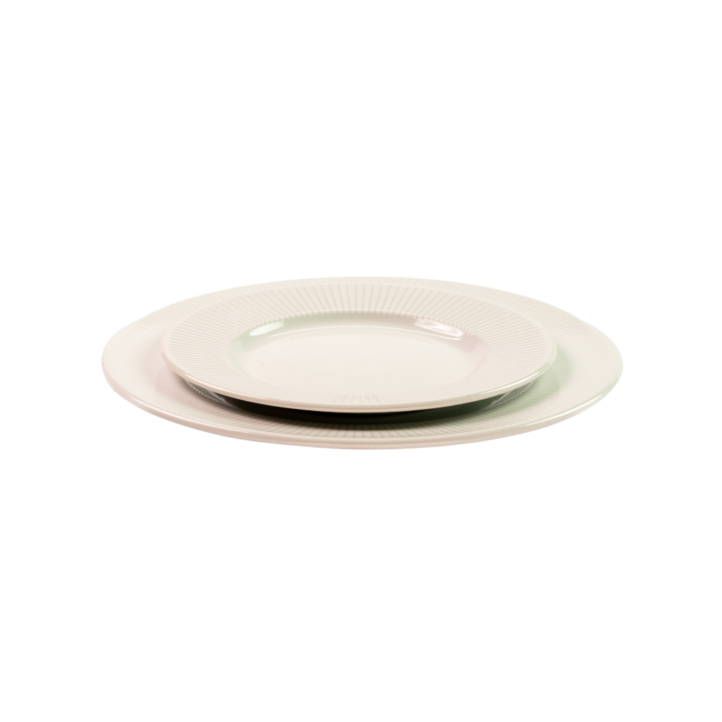 Jogo 4 Pratos Raso Sobremesa de Cerâmica Atalaia Branco 20 Cm Para a Sobremesa com sua familia.- 4 Peças.