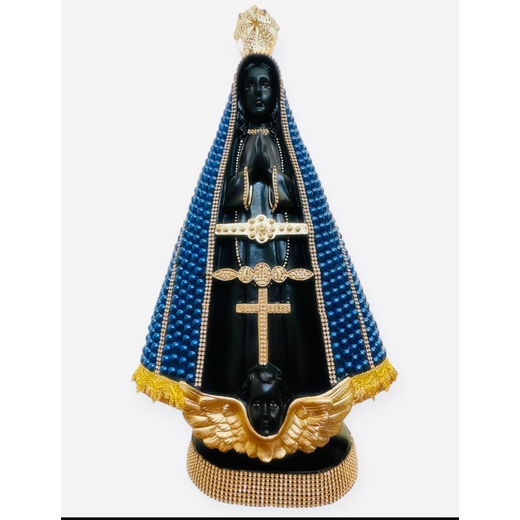 Imagem Nossa Senhora Aparecida 50cm com coroa folheada a ouro e com pérola