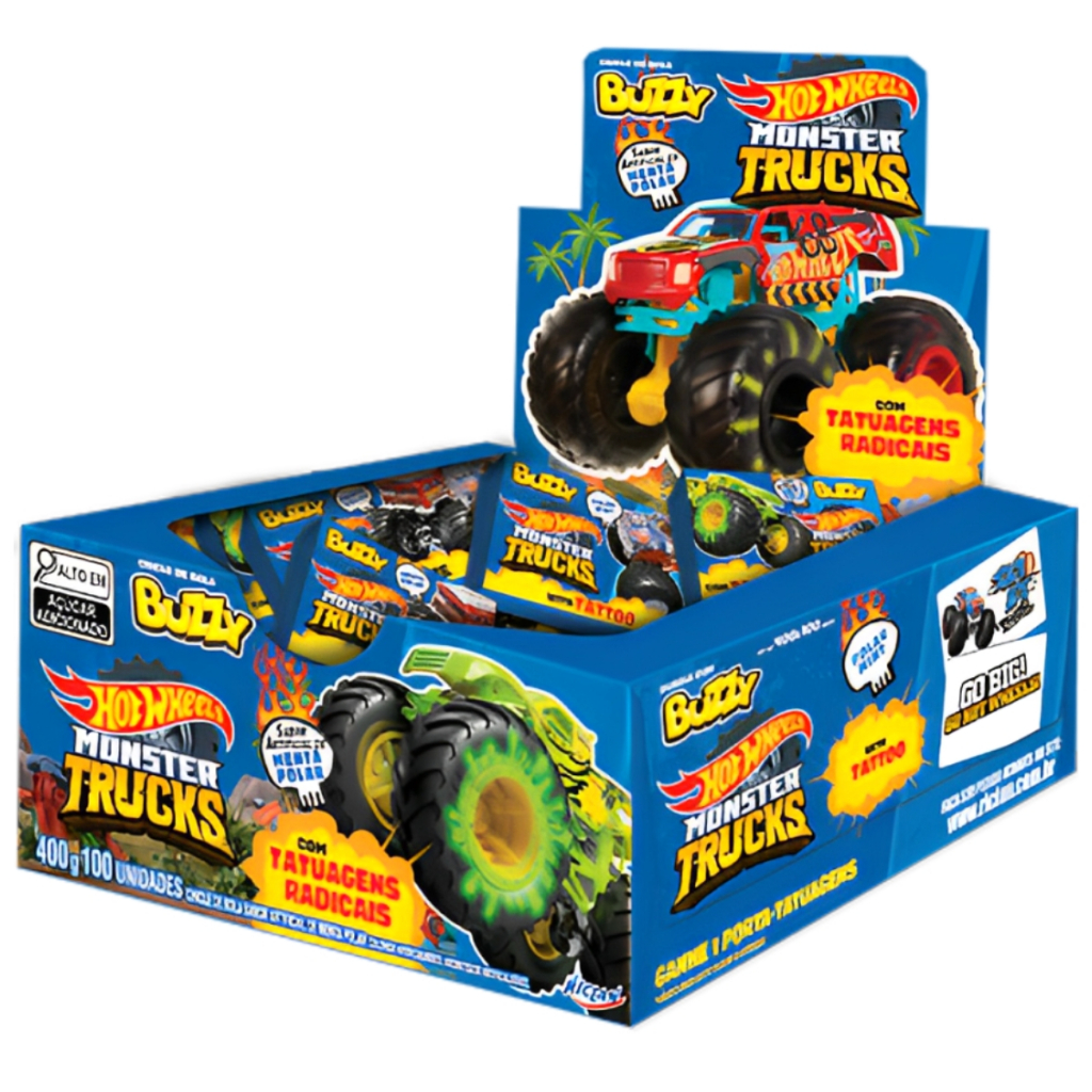 Chiclete Hot Wheels Menta Polar C/90 Buzzy