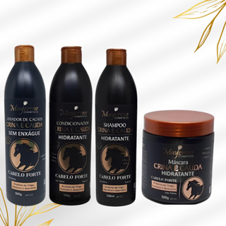 Kit Completo Shampoo + Condicionador + Mascara + Ativador De Cachos Crina e Cauda 500g Maycrene em Oferta na Shopee