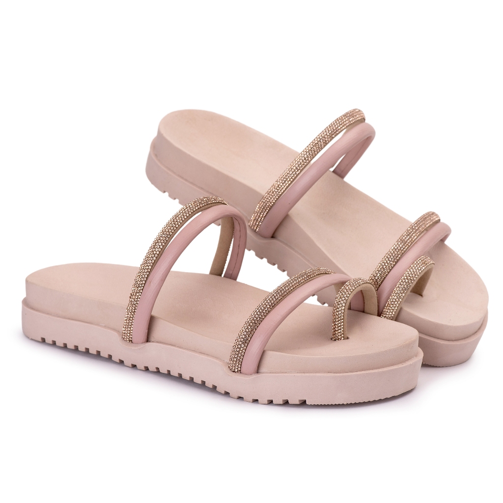 Sandalia birken feminina com tira strass solado anatomico confortavel macia lançamento