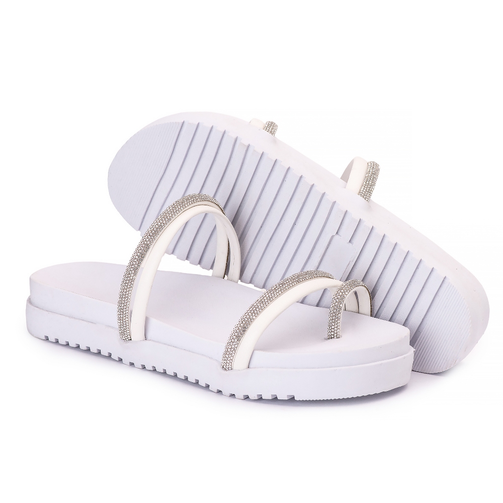 Sandalia papete birken feminina super confortavel com brilho e tira strass macia lançamento em Oferta na Shopee