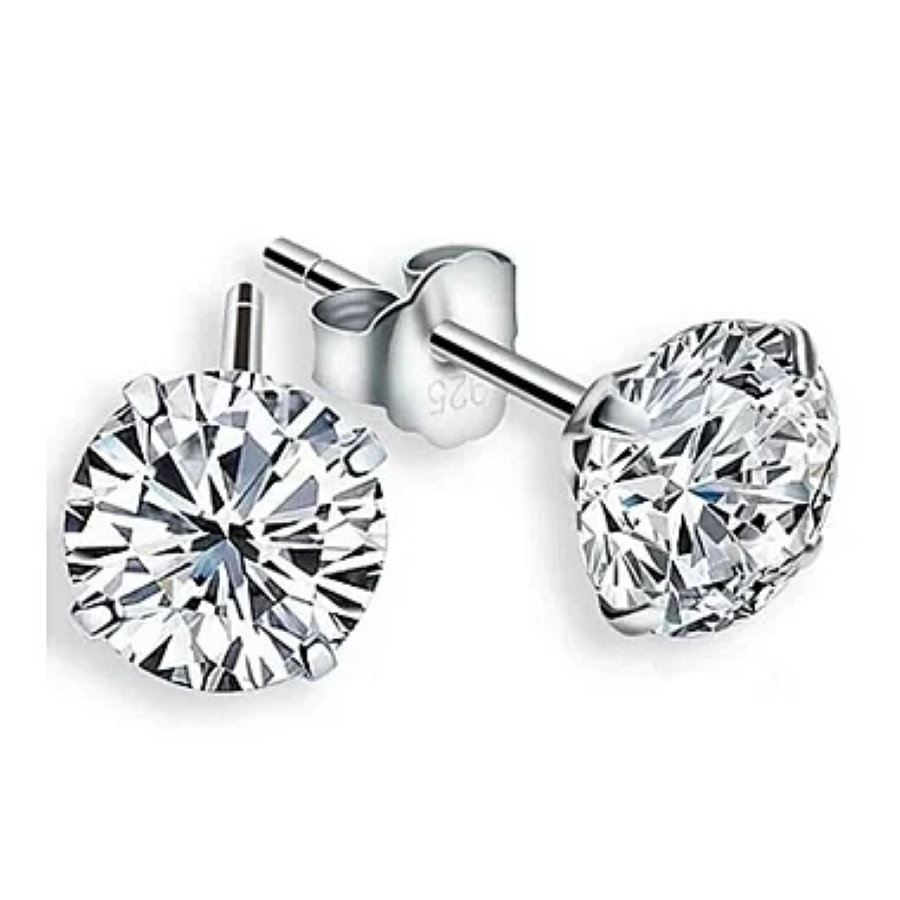 Brinco 10 mm Grande Pedra Zirconia Brilhante Neymar Masculino/Feminino Prata Pura 925 em Oferta na Shopee