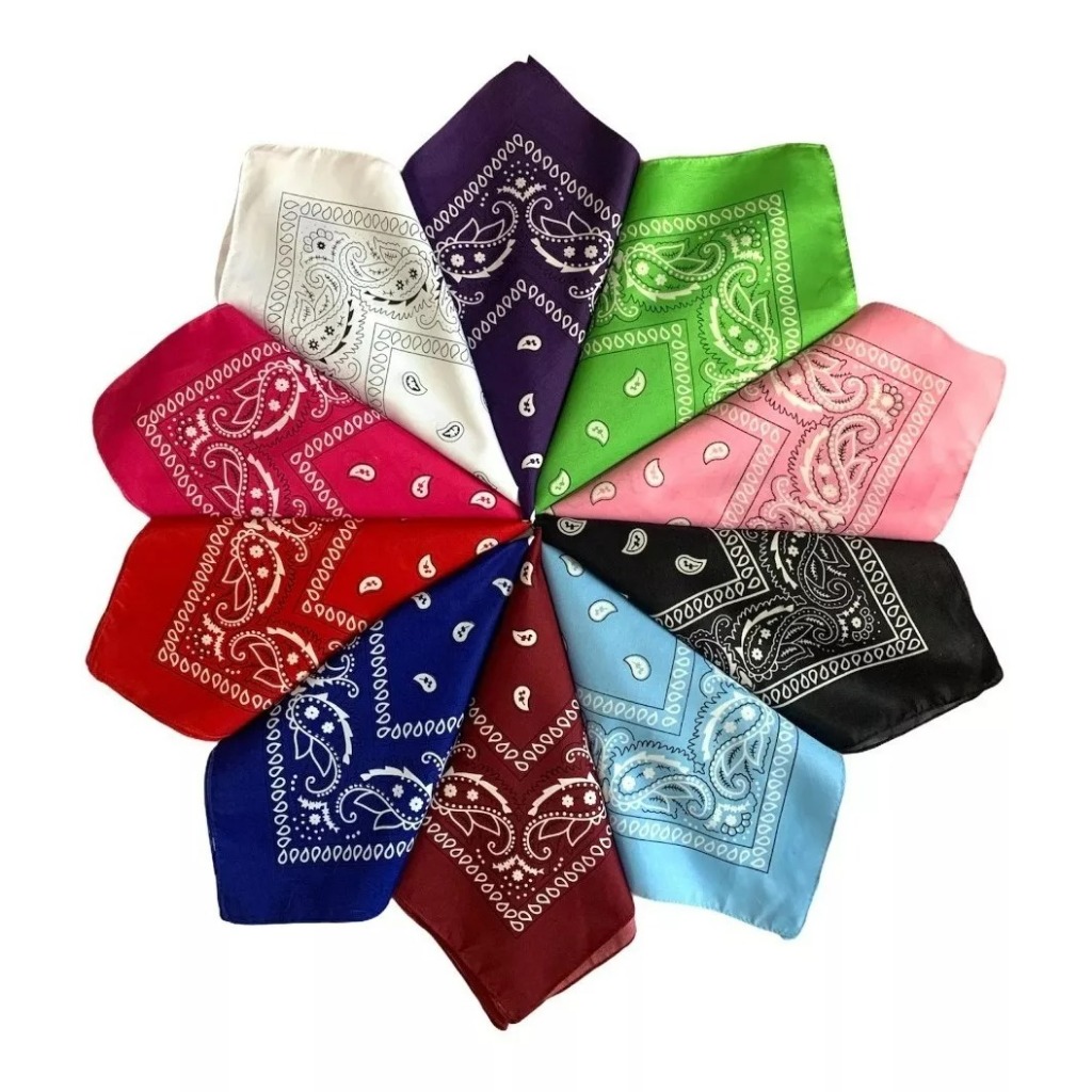 Unid. Bandana Várias Cores Atacado Lenço Feminino/Masculino Bandana