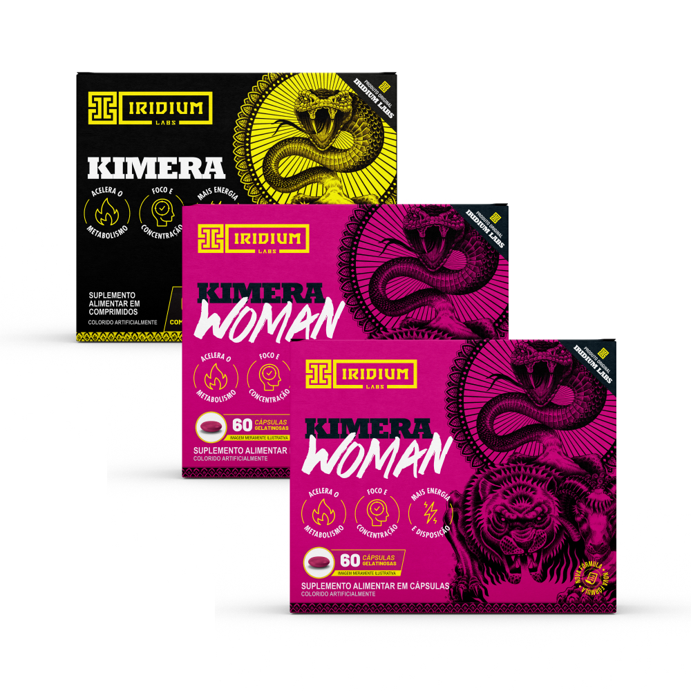 Kit Termogênico 1x Kimera Thermo 60 comps e 2x Kimera Woman 60 caps - Iridium Labs