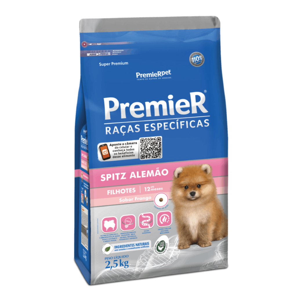 Ração Premier Raças Específicas Spitz Alemão Filhotes Sabor Frango 2,5kg