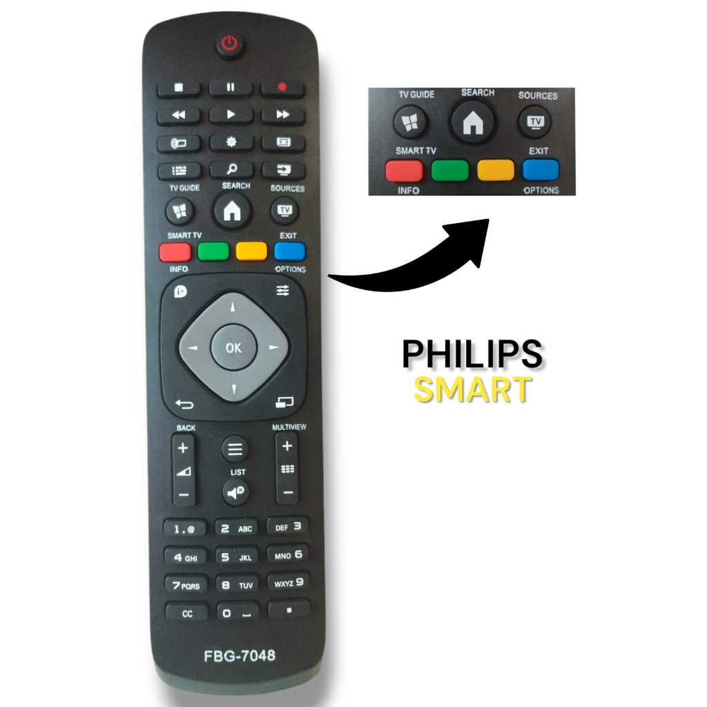 Controle Remoto Compativel Tv Philips Smart 40PFG5100 43PFG5100 FBG-7048