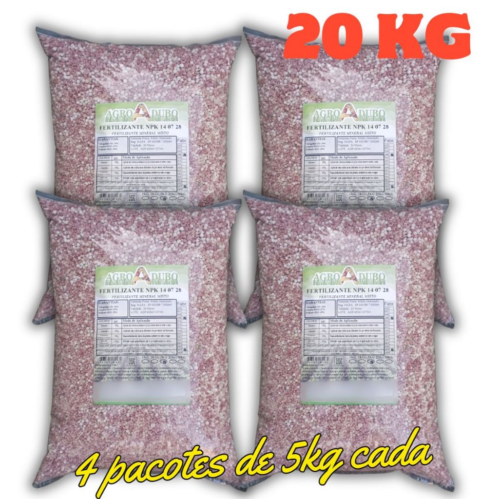 Fertilizante Npk 14 07 28 - 20kg Para Bananeira Abacaxi Manga