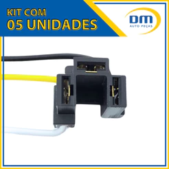 5 Soquetes Farol Lâmpada H4 Com Fio 1.5MM