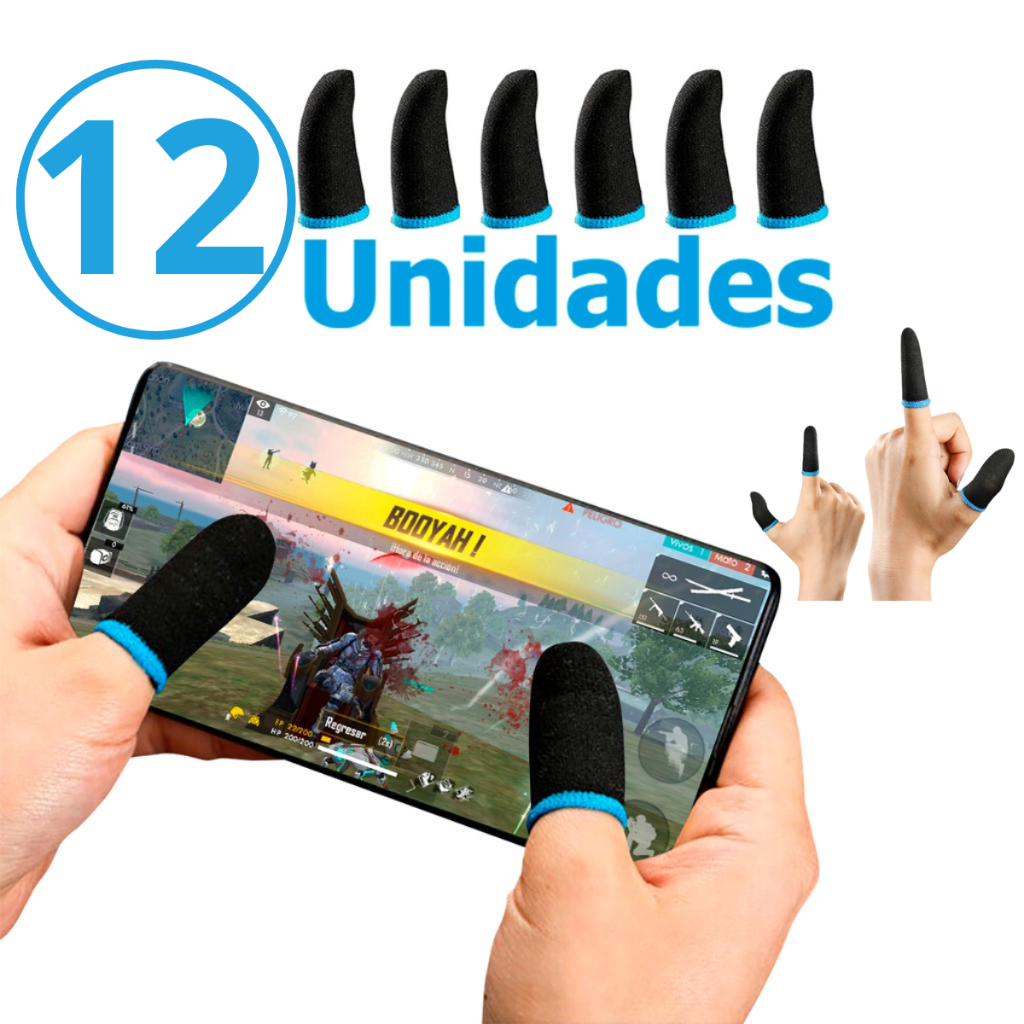 Kit 12 Luva de Dedo Gamer Memo Profissional Free Fire Pubg Original Memo