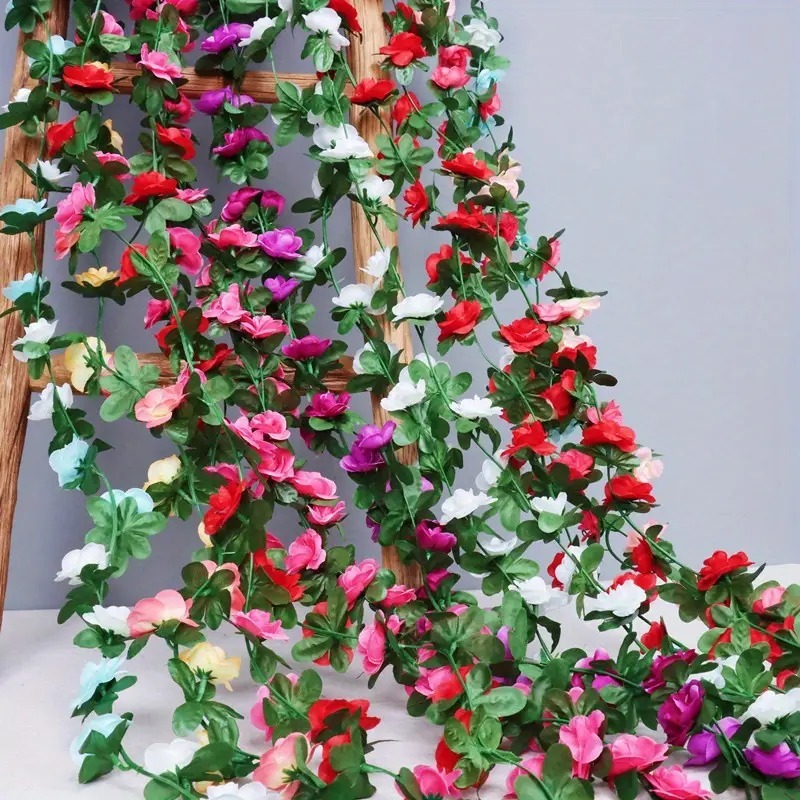 Corrente de Rosas e Folhagem para Decoração na parede - TF802454 em Oferta na Shopee